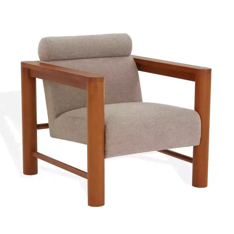 Fauteuil d'appoint Nikolas Boucle - SFV4863 - Marron clair/Naturel