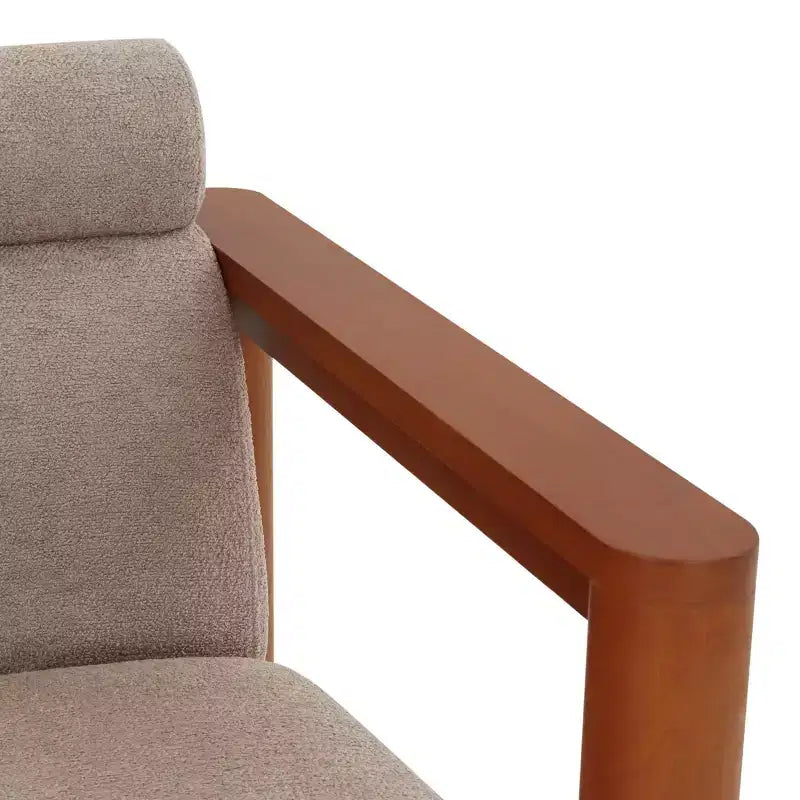 Fauteuil d'appoint Nikolas Boucle - SFV4863 - Marron clair/Naturel