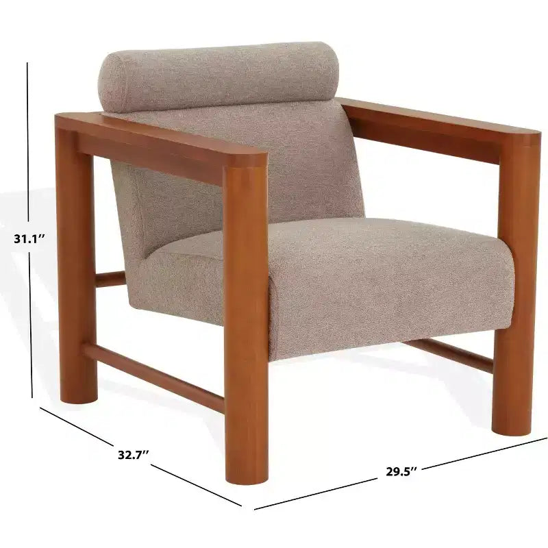 Fauteuil d'appoint Nikolas Boucle - SFV4863 - Marron clair/Naturel