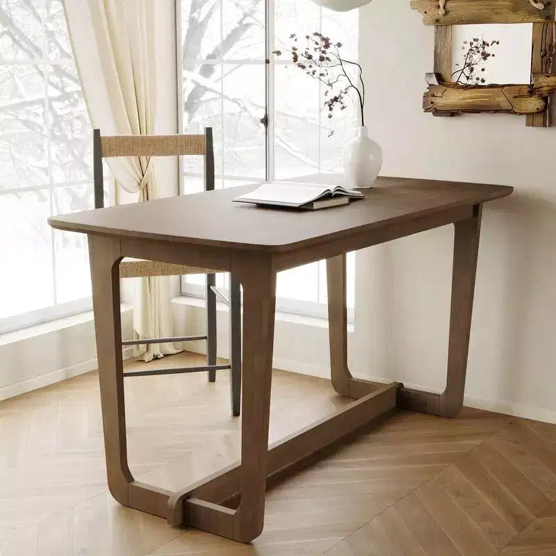 Bureau classique en bois d'hévéa avec surface spacieuse, table de style ferme rustique, table polyvalente pour la maison, durable pour le salon/bureau/chambre à coucher