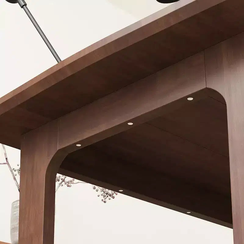 Bureau classique en bois d'hévéa avec surface spacieuse, table de style ferme rustique, table polyvalente pour la maison, durable pour le salon/bureau/chambre à coucher