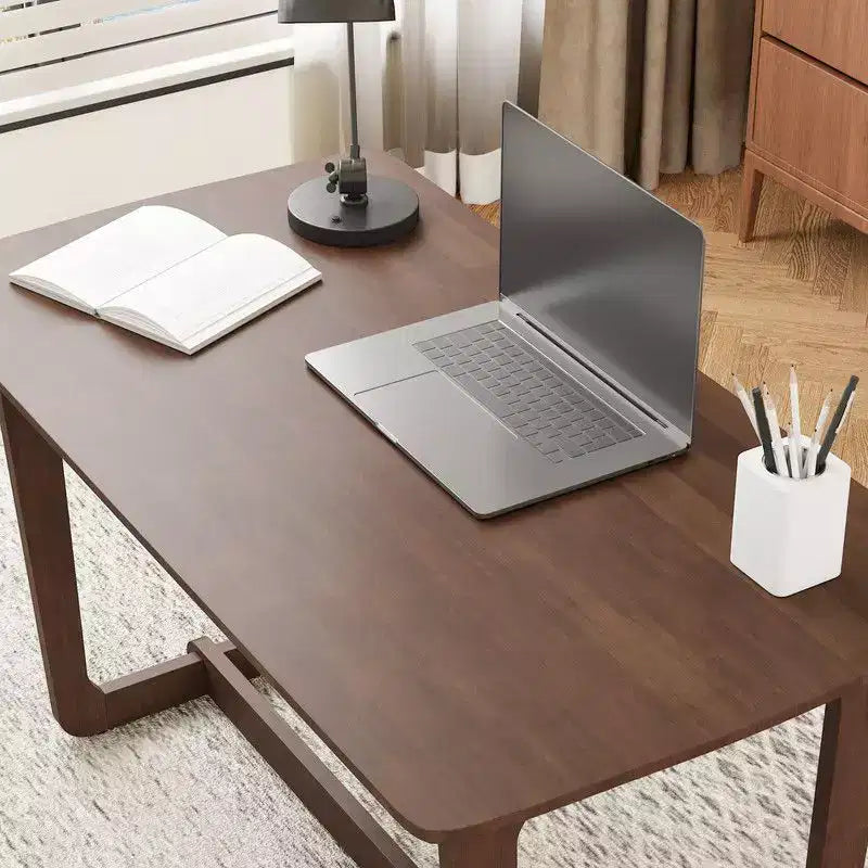 Bureau classique en bois d'hévéa avec surface spacieuse, table de style ferme rustique, table polyvalente pour la maison, durable pour le salon/bureau/chambre à coucher