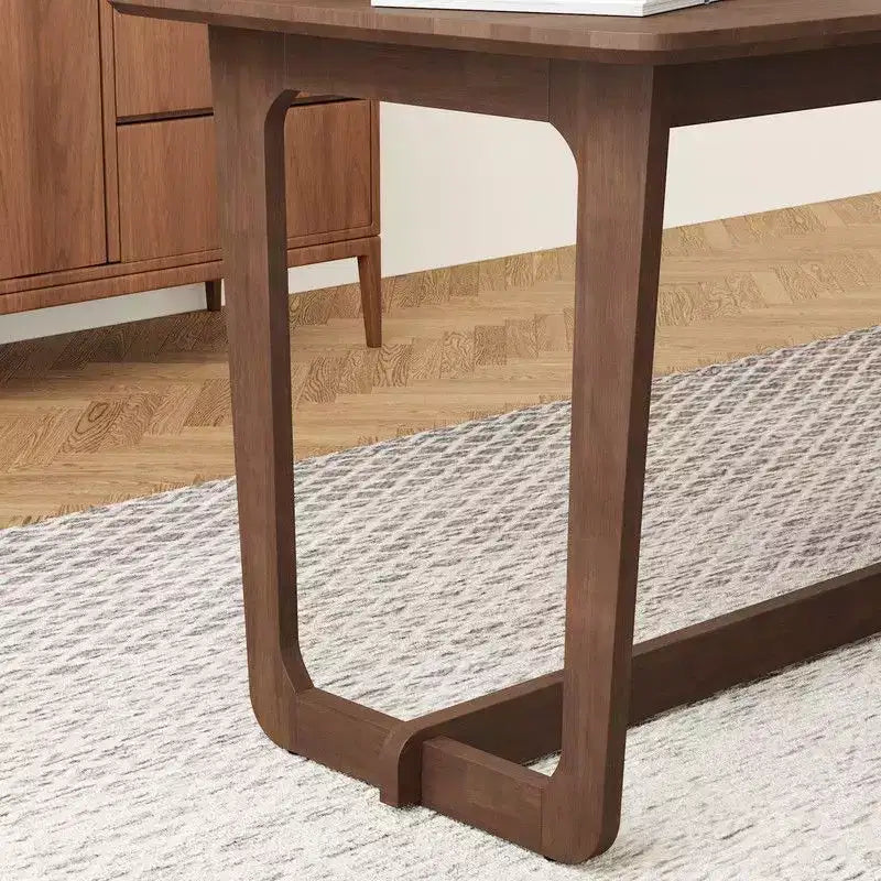 Bureau classique en bois d'hévéa avec surface spacieuse, table de style ferme rustique, table polyvalente pour la maison, durable pour le salon/bureau/chambre à coucher