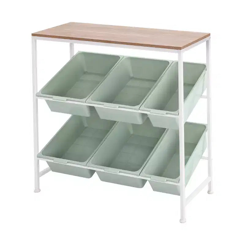 Chariot de rangement à 6 bacs, 32,5 L x 14,2 P x 30,5 H