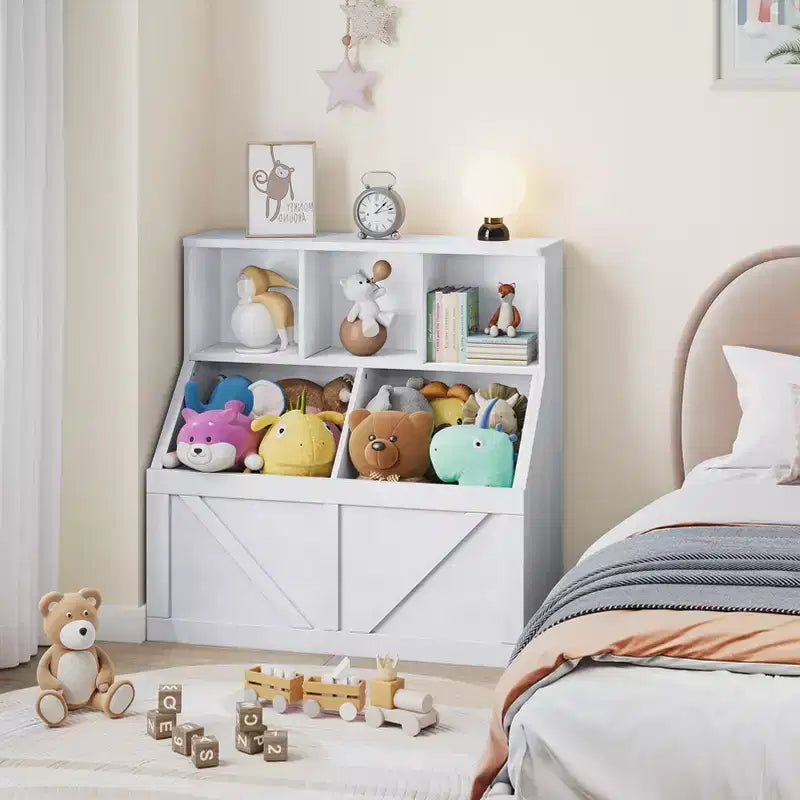 Étagère à livres et rangement de jouets pour enfants, Organisateur de rangement de jouets pour enfants, Armoire de rangement de jouets avec étagère à jouets, Combinaison étagère à livres et rangement de jouets pour tout-petits