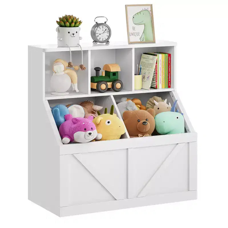Étagère à livres et rangement de jouets pour enfants, Organisateur de rangement de jouets pour enfants, Armoire de rangement de jouets avec étagère à jouets, Combinaison étagère à livres et rangement de jouets pour tout-petits