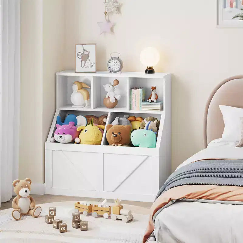 Étagère à livres et rangement de jouets pour enfants, Organisateur de rangement de jouets pour enfants, Armoire de rangement de jouets avec étagère à jouets, Combinaison étagère à livres et rangement de jouets pour tout-petits