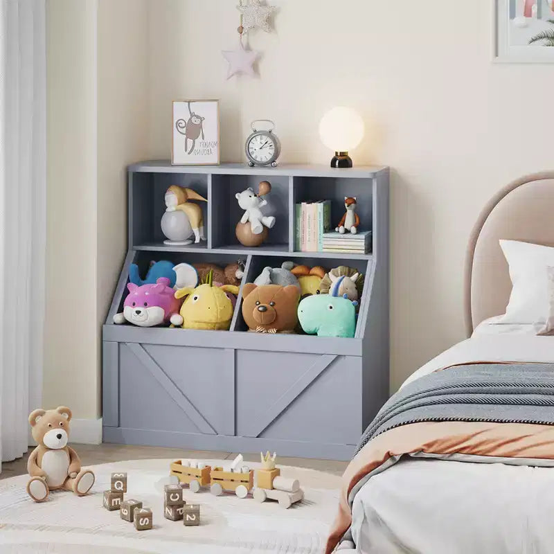 Étagère à livres et rangement de jouets pour enfants, Organisateur de rangement de jouets pour enfants, Armoire de rangement de jouets avec étagère à jouets, Combinaison étagère à livres et rangement de jouets pour tout-petits