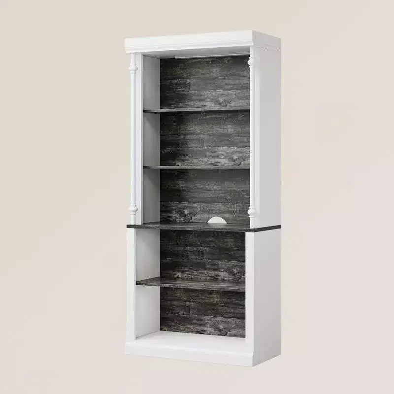 Étagère avec tablettes réglables, meuble de rangement à 5 niveaux avec éclairage LED, vitrine autoportante pour objets de collection, chambre à coucher, salon