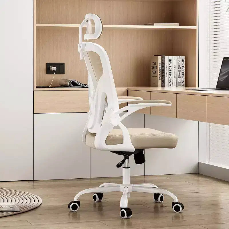 Fauteuil de bureau à roulettes, Chaise de bureau avec accoudoirs relevables, Appuie-tête et support lombaire réglables pour bureau, étude, salle de lecture