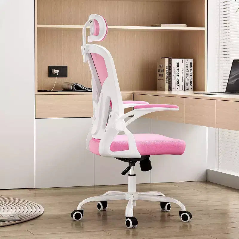 Fauteuil de bureau à roulettes, Chaise de bureau avec accoudoirs relevables, Appuie-tête et support lombaire réglables pour bureau, étude, salle de lecture