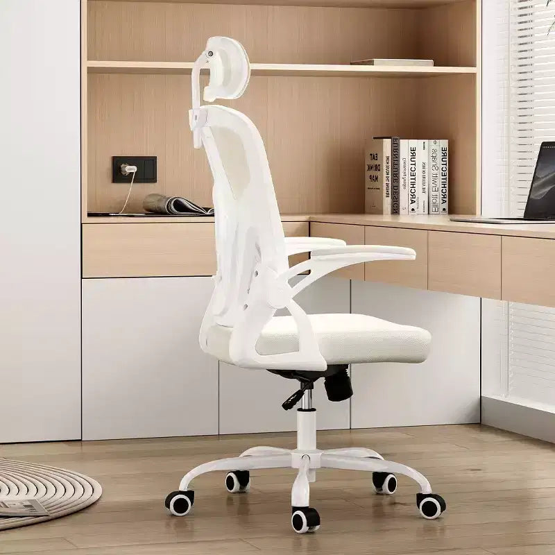 Fauteuil de bureau à roulettes, Chaise de bureau avec accoudoirs relevables, Appuie-tête et support lombaire réglables pour bureau, étude, salle de lecture