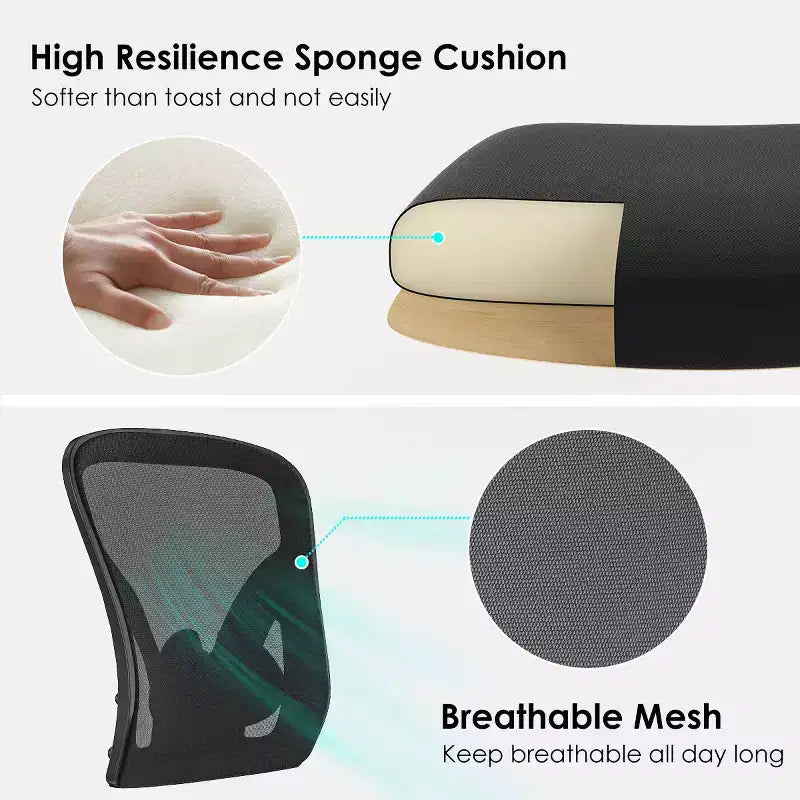 Fauteuil de bureau à roulettes, Chaise de bureau avec accoudoirs relevables, Appuie-tête et support lombaire réglables pour bureau, étude, salle de lecture