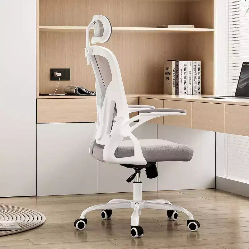 Fauteuil de bureau à roulettes, Chaise de bureau avec accoudoirs relevables, Appuie-tête et support lombaire réglables pour bureau, étude, salle de lecture