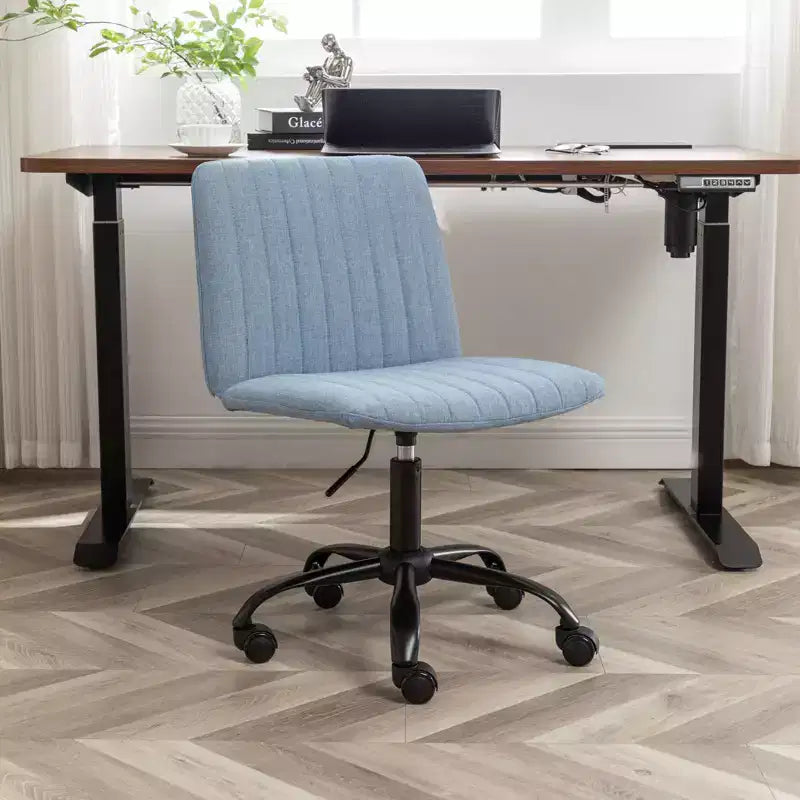 Chaise de bureau sans accoudoirs élégante, chaise de bureau ergonomique avec hauteur réglable et roulettes, chaise pivotante à 360° pour la maison et le bureau