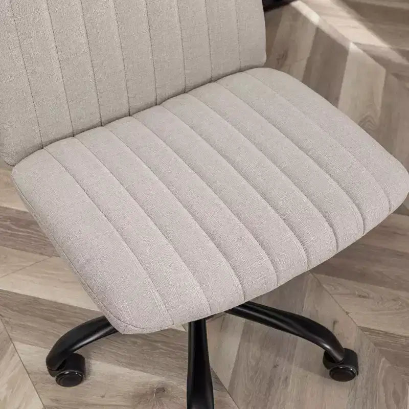Chaise de bureau sans accoudoirs élégante, chaise de bureau ergonomique avec hauteur réglable et roulettes, chaise pivotante à 360° pour la maison et le bureau
