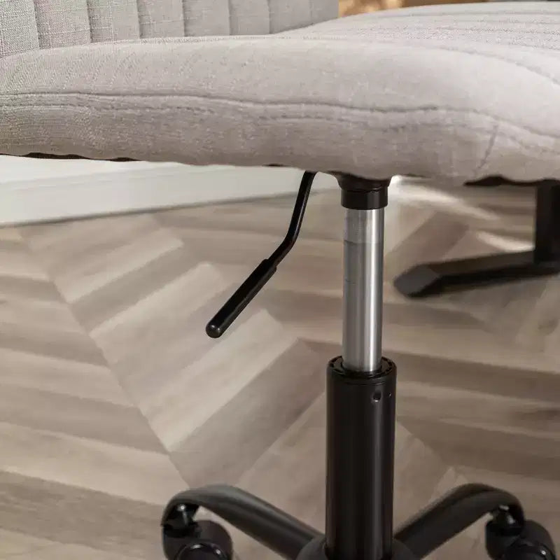Chaise de bureau sans accoudoirs élégante, chaise de bureau ergonomique avec hauteur réglable et roulettes, chaise pivotante à 360° pour la maison et le bureau