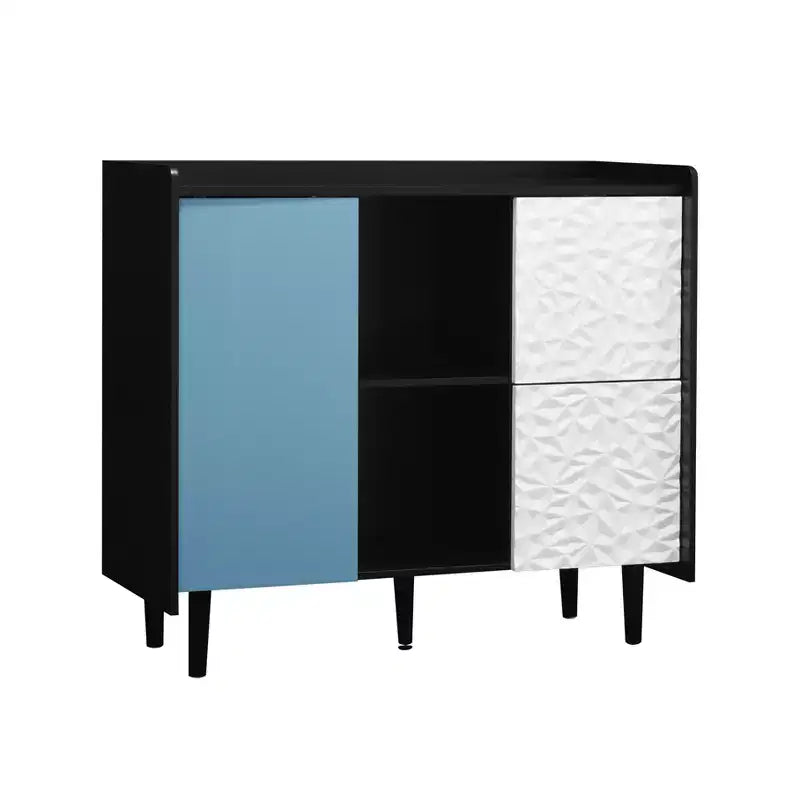 Buffet commode moderne, Armoire de rangement avec 1 porte et 2 tiroirs, Meuble bar pour salon, entrée, couloir, bureau