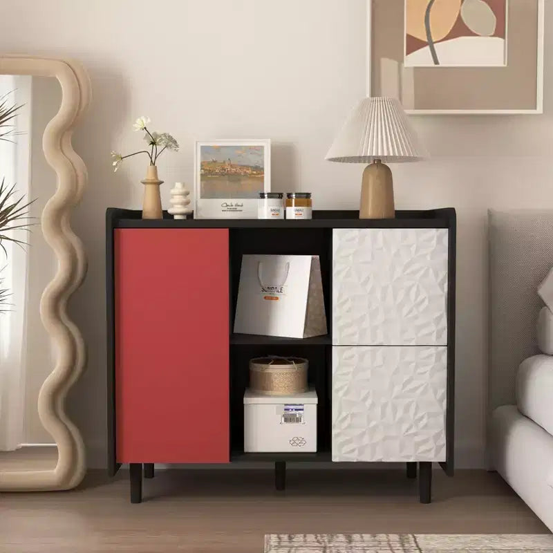 Buffet commode moderne, Armoire de rangement avec 1 porte et 2 tiroirs, Meuble bar pour salon, entrée, couloir, bureau