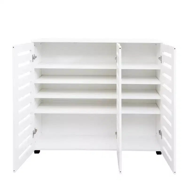 Meuble à chaussures, Meuble à chaussures 5 niveaux avec trois portes et étagères réglables, Étagère à chaussures pour entrée, salon, couloir