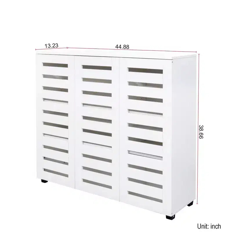 Meuble à chaussures, Meuble à chaussures 5 niveaux avec trois portes et étagères réglables, Étagère à chaussures pour entrée, salon, couloir