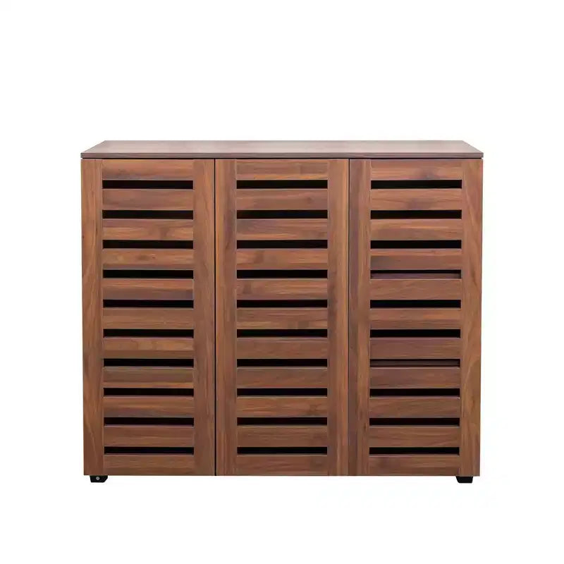 Meuble à chaussures, Meuble à chaussures 5 niveaux avec trois portes et étagères réglables, Étagère à chaussures pour entrée, salon, couloir