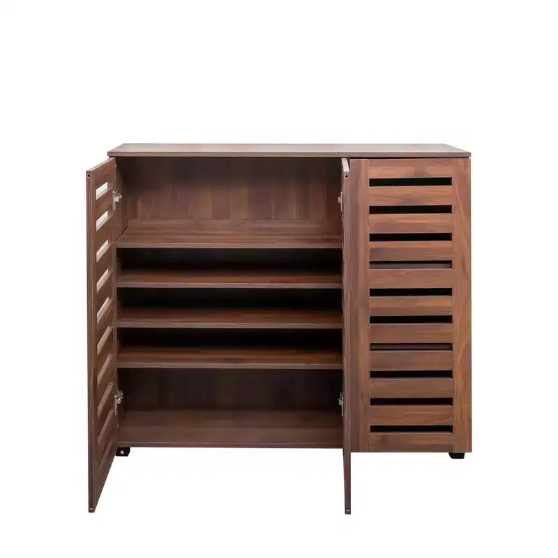 Meuble à chaussures, Meuble à chaussures 5 niveaux avec trois portes et étagères réglables, Étagère à chaussures pour entrée, salon, couloir