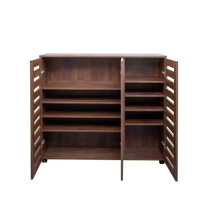 Meuble à chaussures, Meuble à chaussures 5 niveaux avec trois portes et étagères réglables, Étagère à chaussures pour entrée, salon, couloir