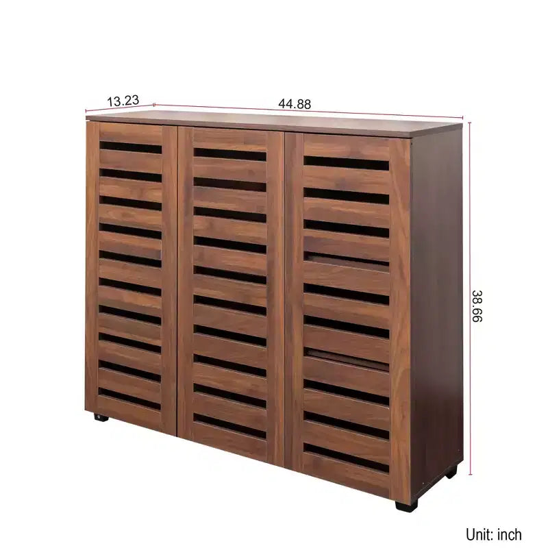Meuble à chaussures, Meuble à chaussures 5 niveaux avec trois portes et étagères réglables, Étagère à chaussures pour entrée, salon, couloir