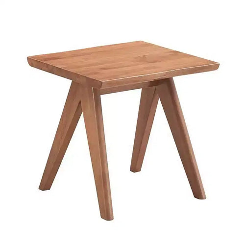 Table d'appoint de 22 pouces, pieds inclinés, finition bois naturel marron