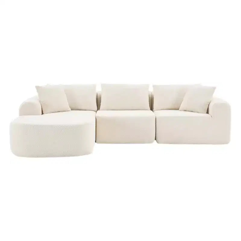 Canapé modulaire surdimensionné 104 avec méridienne en L Canapés nuages modernes rembourrés avec oreillers pour salon chambre beige