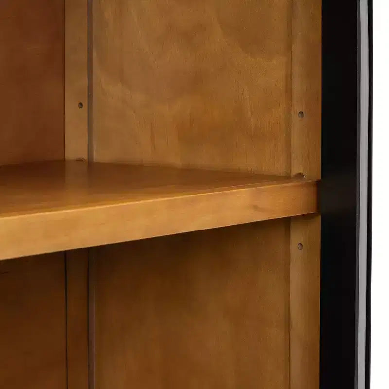 Bahut 4 portes avec portes vitrées cintrées et étagères réglables