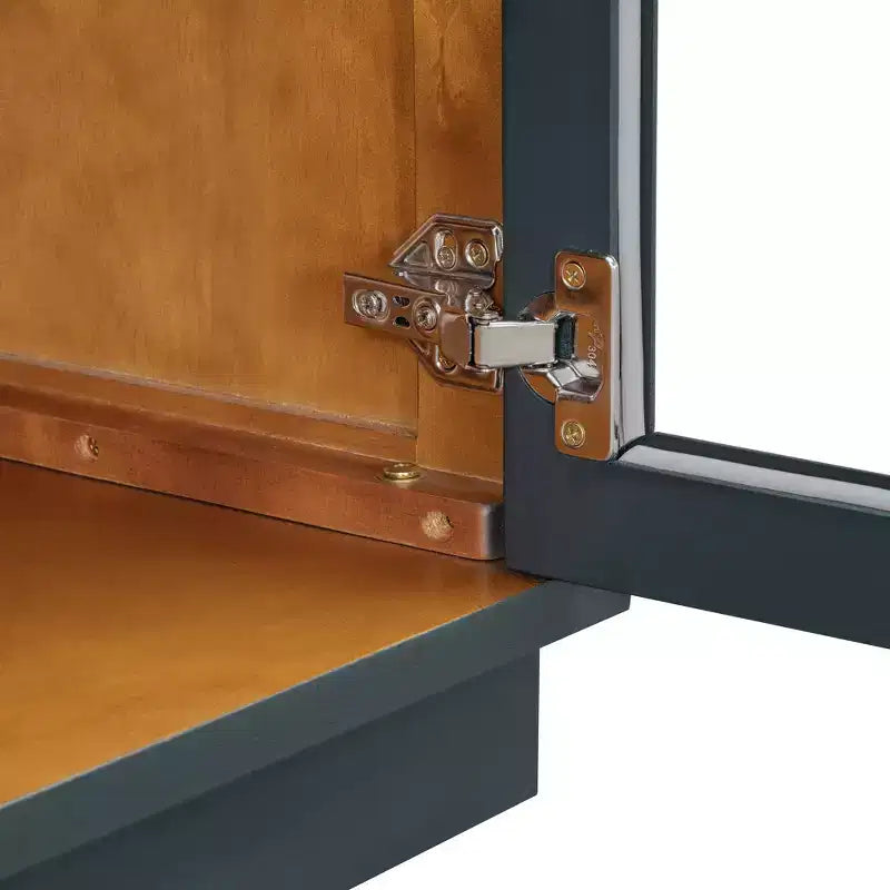 Bahut 4 portes avec portes vitrées cintrées et étagères réglables