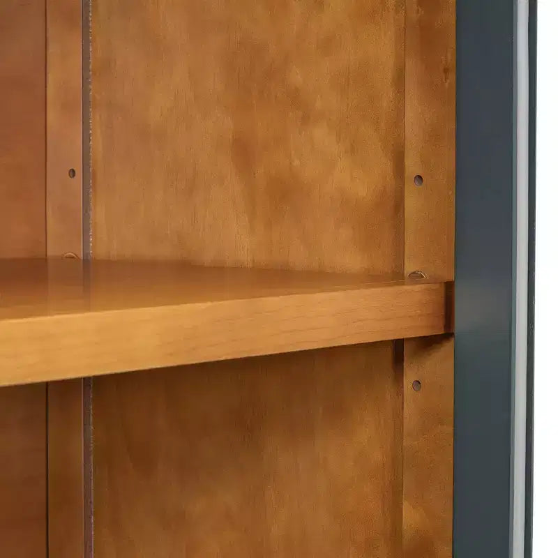 Bahut 4 portes avec portes vitrées cintrées et étagères réglables