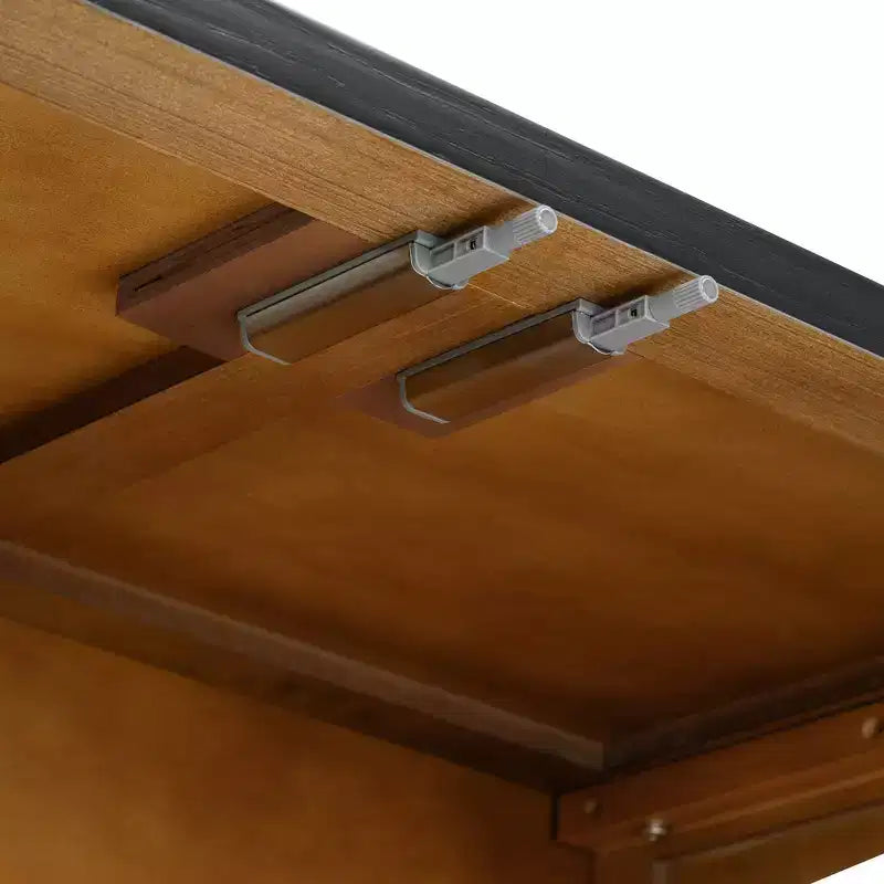 Bahut 4 portes avec portes vitrées cintrées et étagères réglables