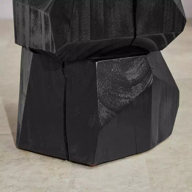 Table d'appoint/de chevet en bois massif de forme irrégulière spéciale