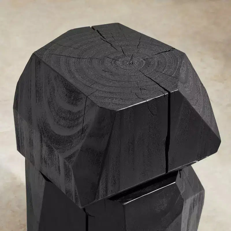 Table d'appoint/de chevet en bois massif de forme irrégulière spéciale