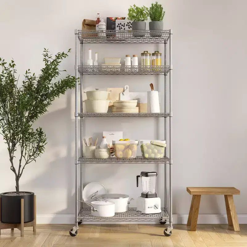 Étagère métallique à 5 niveaux certifiée NSF, 36 L x 24 P x 75 H