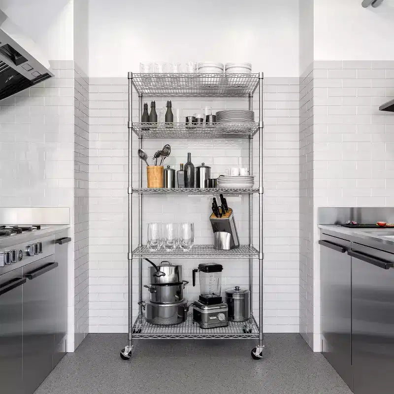 Étagère métallique à 5 niveaux certifiée NSF, 36 L x 24 P x 75 H
