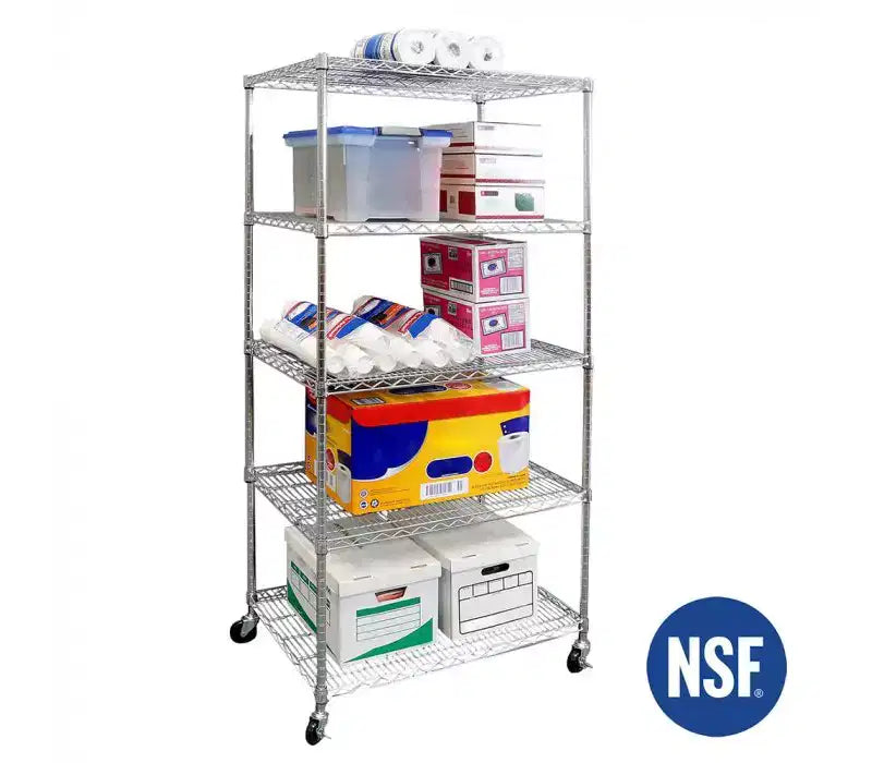 Étagère métallique à 5 niveaux certifiée NSF, 36 L x 24 P x 75 H