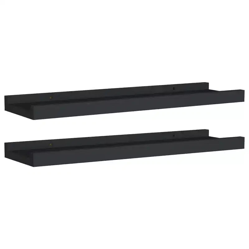 Lot de 2 étagères murales Ledge en MDF noir 40 x 9 x 3 cm