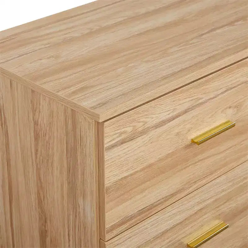 Commode de chambre en bois massif moderne à 9 tiroirs – Grand espace de rangement, grands tiroirs, robuste et sécurisée, convient au salon et à la chambre.