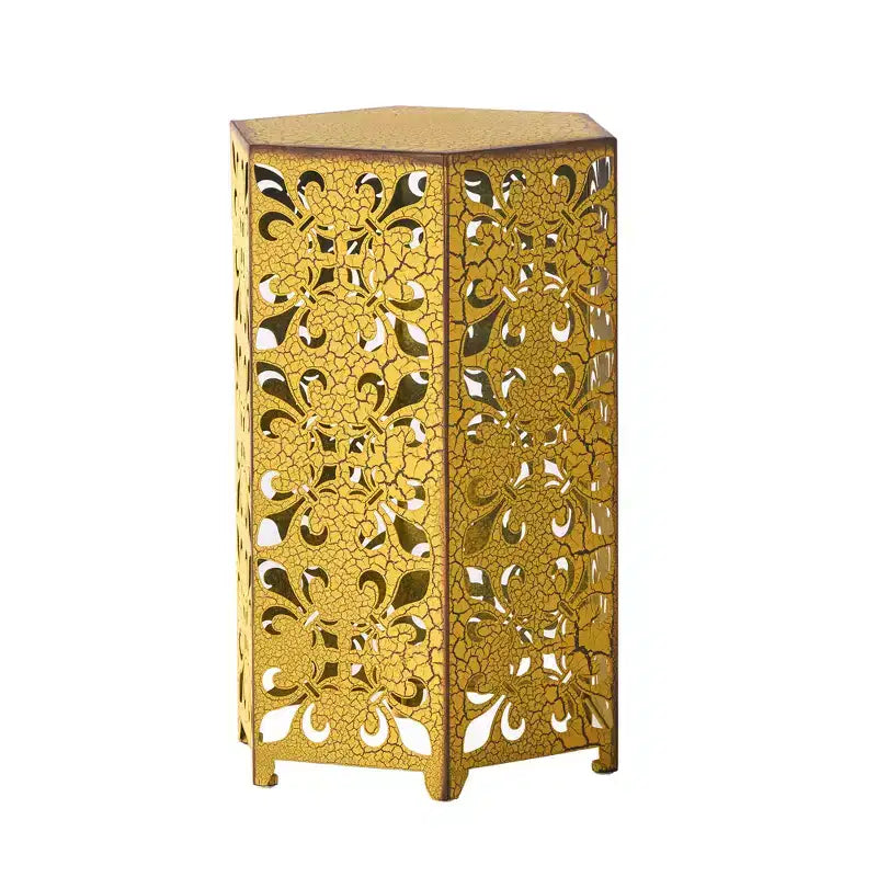 Table d'appoint de salon en fer, Table d'appoint d'extérieur, Table d'appoint hexagonale moderne pour patio
