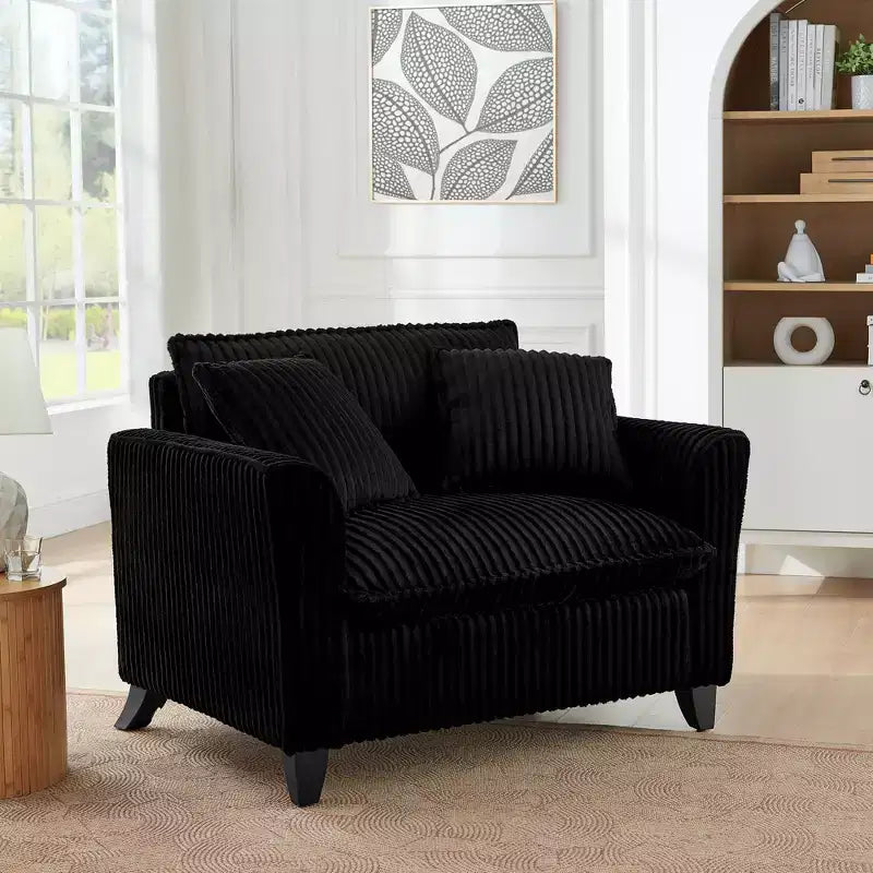 Fauteuil moelleux une place avec coussin doux, dossier et accoudoirs | Idéal pour le salon et la chambre à coucher