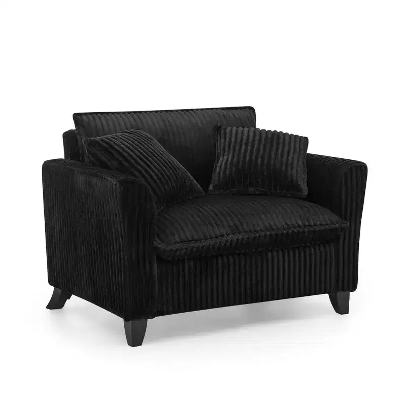 Fauteuil moelleux une place avec coussin doux, dossier et accoudoirs | Idéal pour le salon et la chambre à coucher