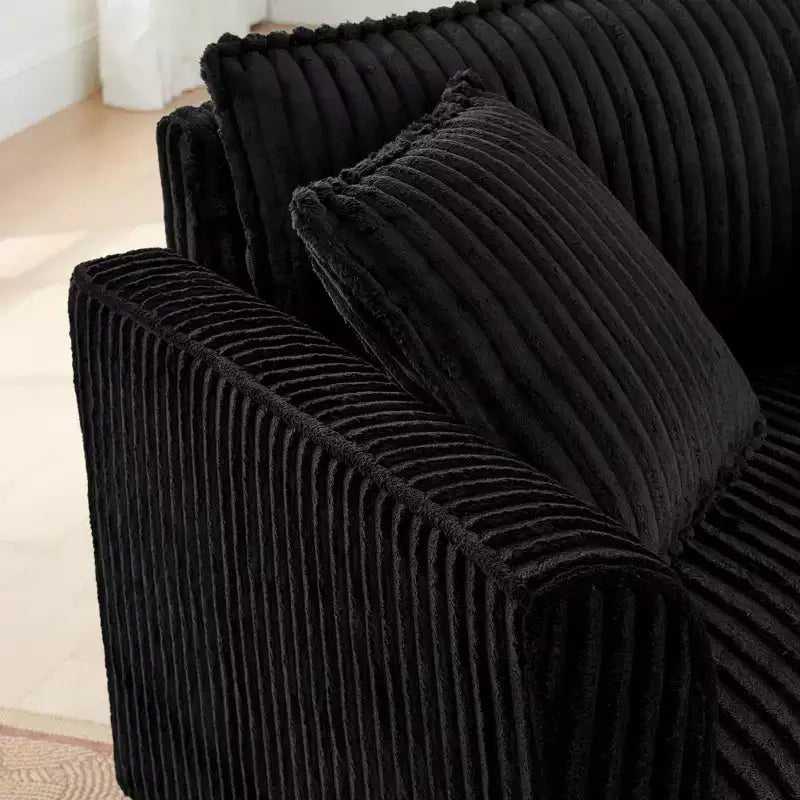 Fauteuil moelleux une place avec coussin doux, dossier et accoudoirs | Idéal pour le salon et la chambre à coucher