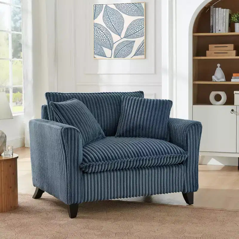 Fauteuil moelleux une place avec coussin doux, dossier et accoudoirs | Idéal pour le salon et la chambre à coucher