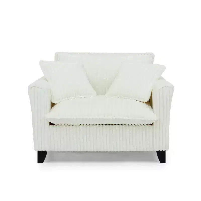 Fauteuil moelleux une place avec coussin doux, dossier et accoudoirs | Idéal pour le salon et la chambre à coucher