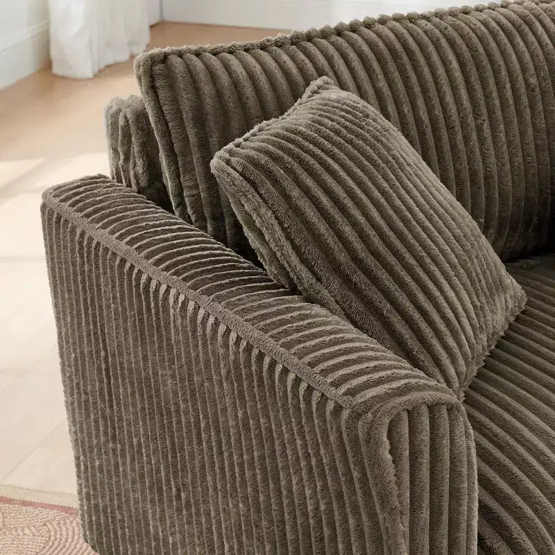 Fauteuil moelleux une place avec coussin doux, dossier et accoudoirs | Idéal pour le salon et la chambre à coucher