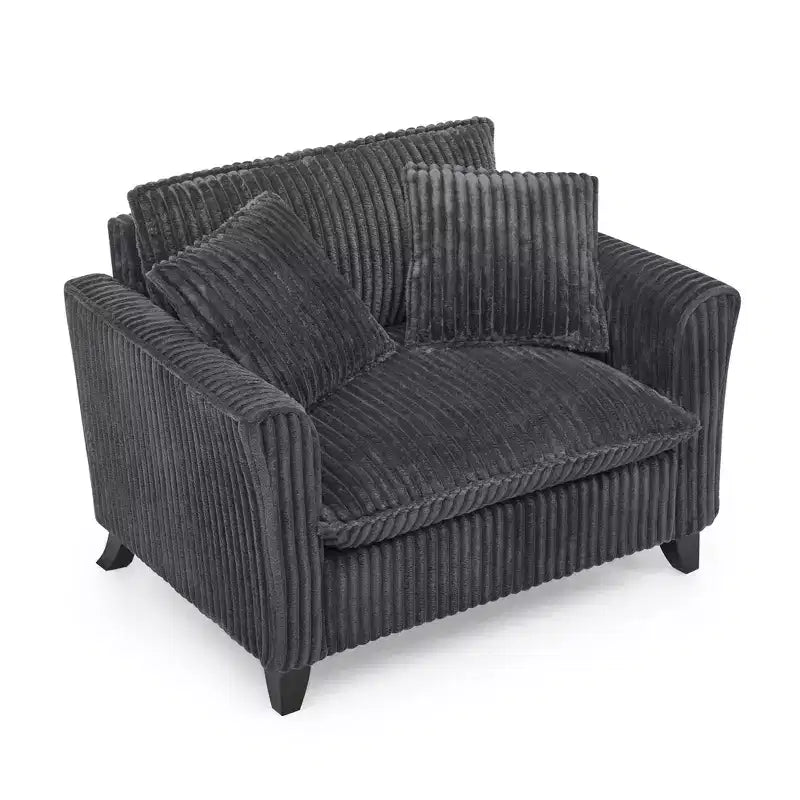 Fauteuil moelleux une place avec coussin doux, dossier et accoudoirs | Idéal pour le salon et la chambre à coucher